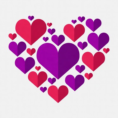 Red and Purple Heart Clipart
