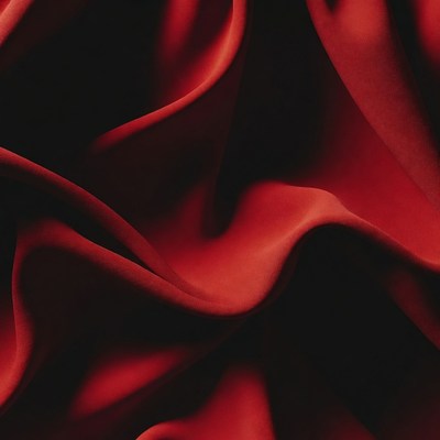 Red Fabric Draped Folds