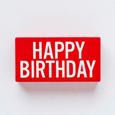 Red Happy Birthday Sign
