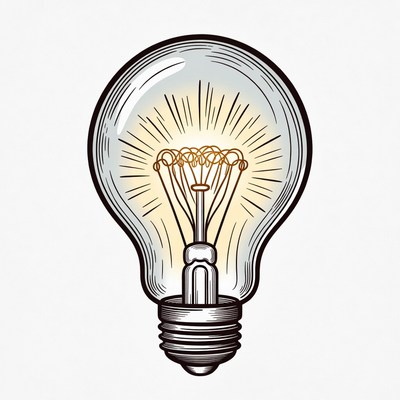 Glowing Light Bulb Illustration