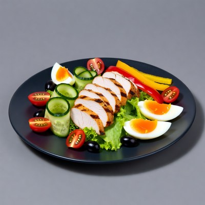 Grilled Chicken Salad with Veggies