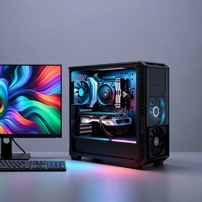 RGB Gaming PC with Monitor
