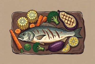 Grilled Fish with Vegetables Platter