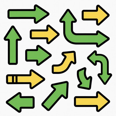 Green and Yellow Arrows Icons