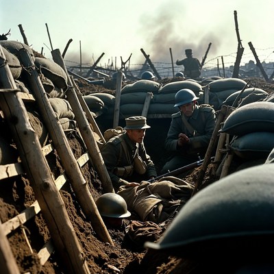 World War I Soldiers in Trench
