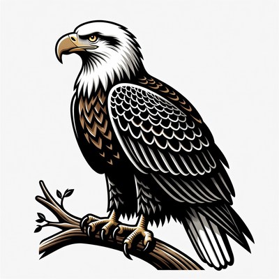 Bald Eagle Perched on Branch