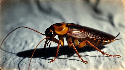 American Cockroach on Gray Surface