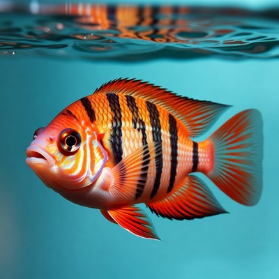 Orange Tiger Fish Underwater