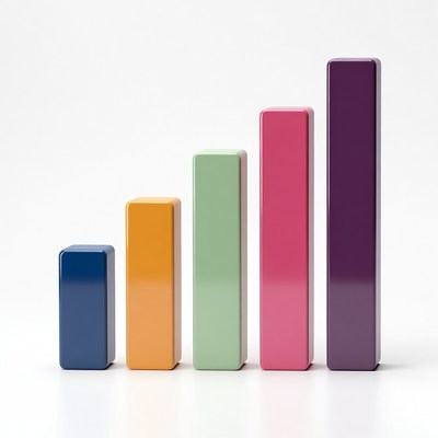 Colorful ascending bar graph chart