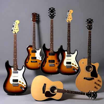 Variety of Electric and Acoustic Guitars