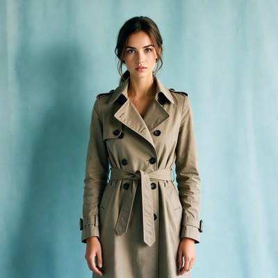 Woman wearing beige trench coat