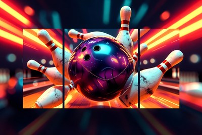 Bowling Ball Striking Pins