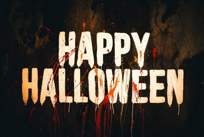 Happy Halloween Text with Blood Drips