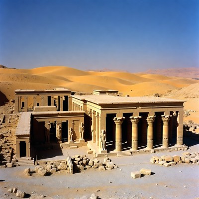 Ancient Egyptian Temple in Desert