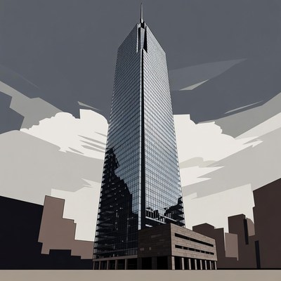 Tall Skyscraper in City Skyline