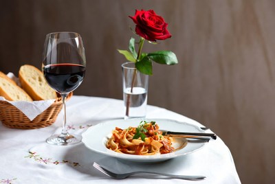 Romantic Pasta Dinner with Red Wine