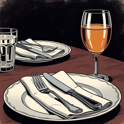 Elegant table set with champagne