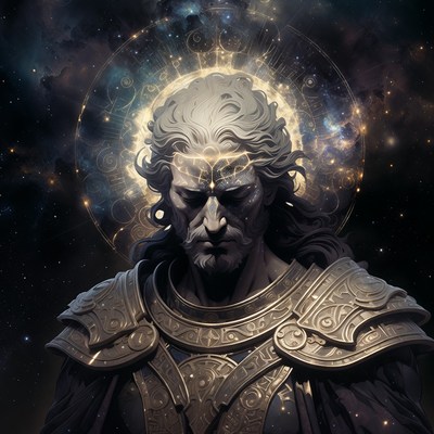 Divine Warrior with Golden Halo