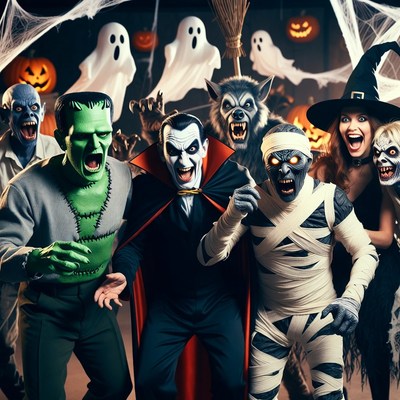 Halloween Monsters Group Costume Party