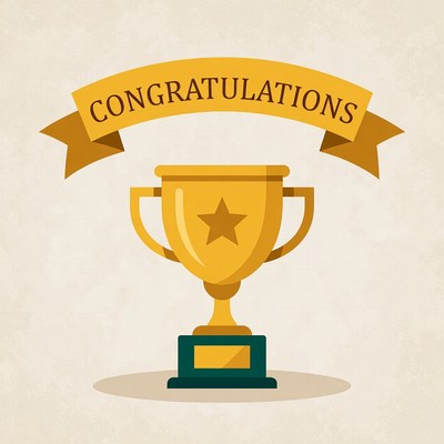 Congratulations Trophy Illustration