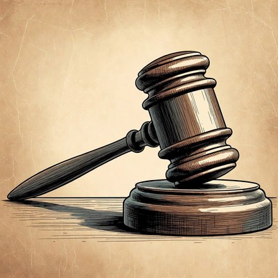 Wooden Gavel on Base