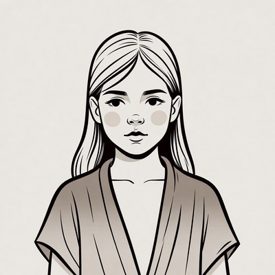 Blonde girl in kimono illustration