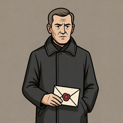 Man holding sealed envelope