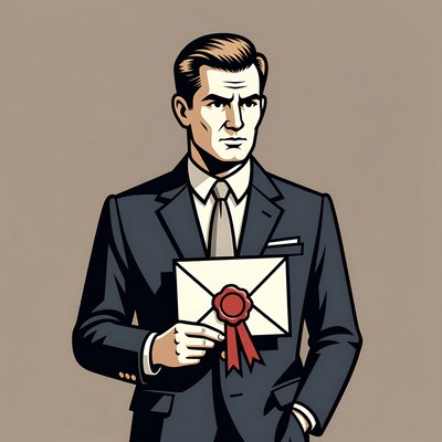 Man holding sealed letter