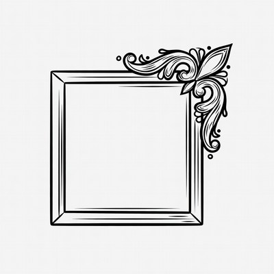 Ornate Blank Picture Frame Illustration