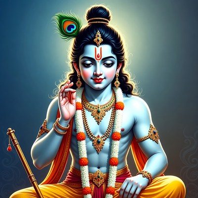 Lord Krishna Playing Flute