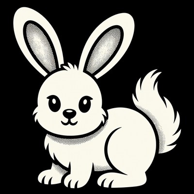 Cute white bunny illustration