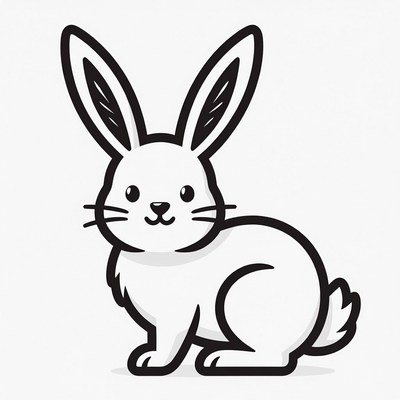 Cute cartoon bunny standing