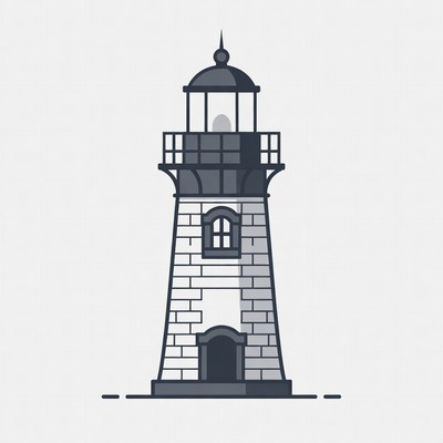 Lighthouse illustration on white background