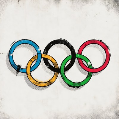 Grunge Olympic Rings Illustration