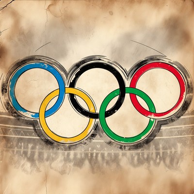 Vintage Olympic Rings Illustration