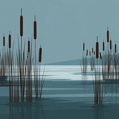 Reeds by Calm Water