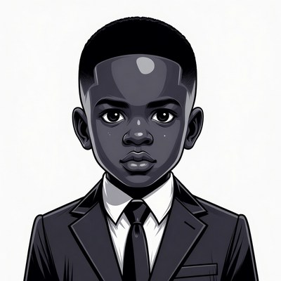 Young Black boy in suit