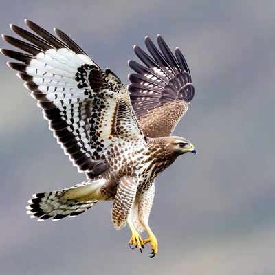 Red-tailed Hawk Flying with Wings Spread