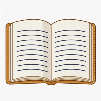 Open Leather Notebook Illustration