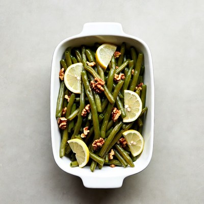 Green Beans with Lemon Walnuts