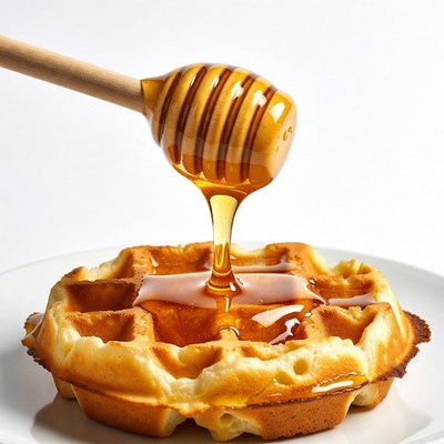 Honey Dripping on Waffle