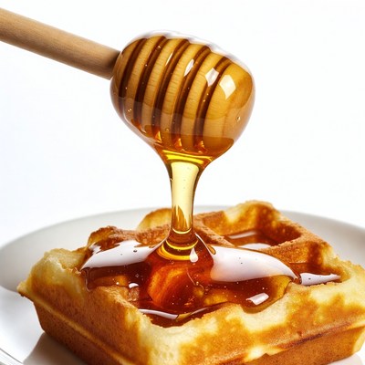 Honey Dripping on Waffle