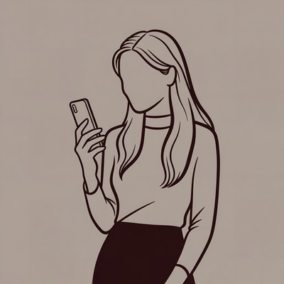 Woman using smartphone illustration