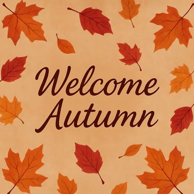 Welcome Autumn Leaves Illustration