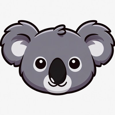 Cute Koala Cartoon Face