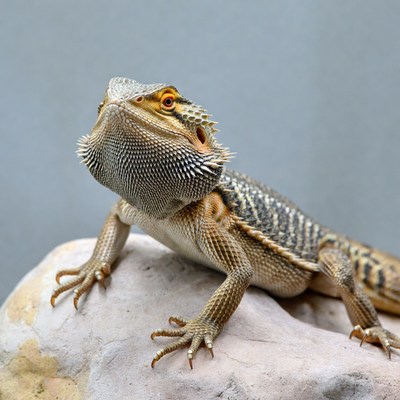 Bearded Dragon on Rock