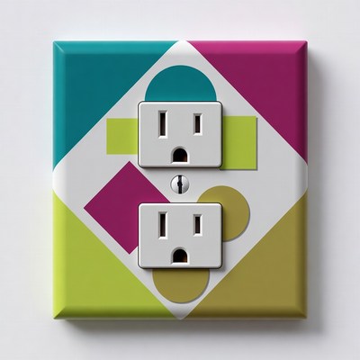 Colorful Geometric Electrical Outlet Cover