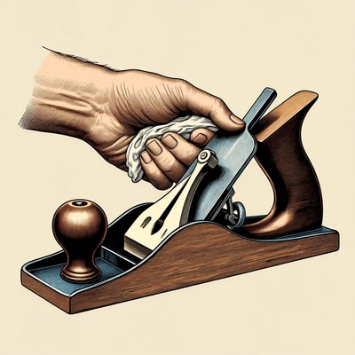 Hand Holding Wood Plane