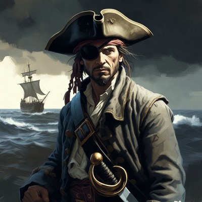 Pirate with eyepatch and sword