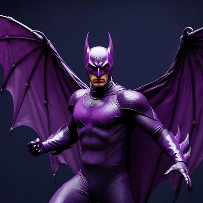 Purple Batman with Wings